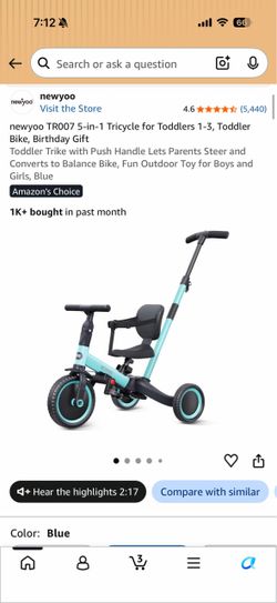 Newyoo 5 in 1 toddler bike