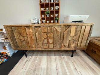 72” Solid Wood Carved Sideboard / Credenza / Buffet Table