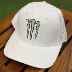 Monster Energy Golf Hat White | Ultra Breathable | Snapback OSFM