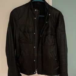 Vince. Men’s Leather Jacket. Size S, Black.