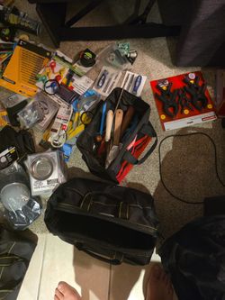 Bunch Random Tools Bags Home Care Equipment And Stuff