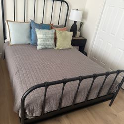 Queen bed Frame And B&B Mattress 