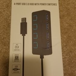 NEW: 4 Port USB 3.0 Hub With Power Switch