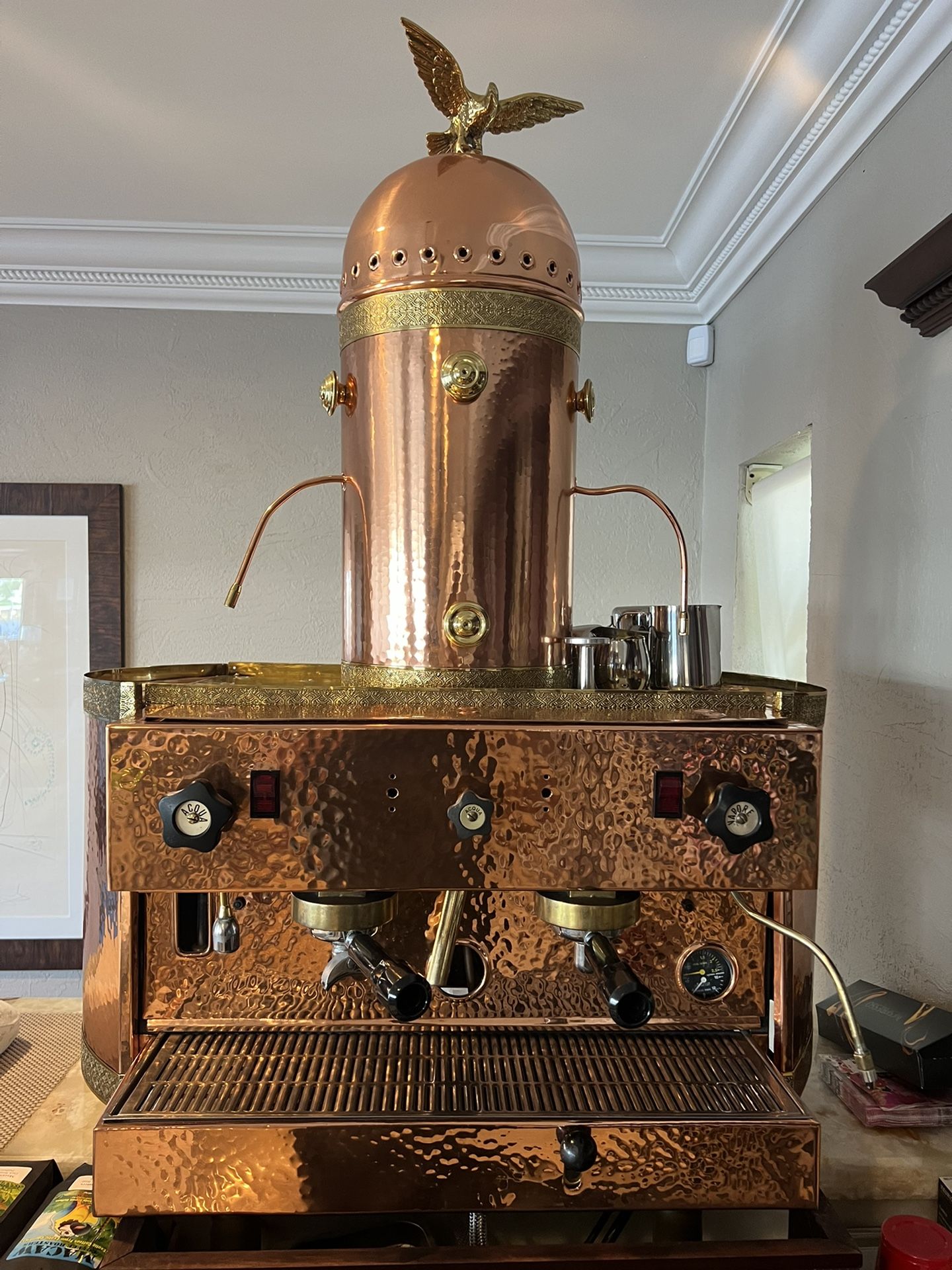 Vintage copper coffee machines