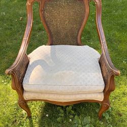 ANTIQUE FRENCH LOUIS XV ARMCHAIR STYLE WOOD CHAIR