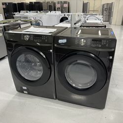 New Washer Dryer Set Black Stackable 1 Year Warranty 