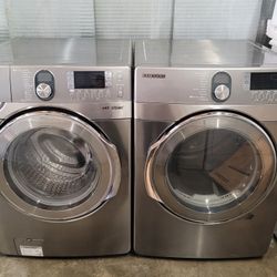 Samsung Front Load Washer And Stackable Gas Dryer Set
