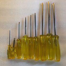 Bundle Vintage PROTO USA Phillips Head Screwdrivers Various Sizes (9)