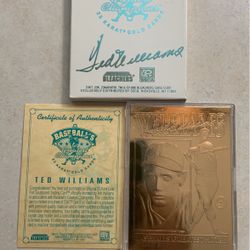 Ted Williams 23 Karat Gold Baseball Card