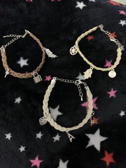 Charm bracelets set of 3 brand new