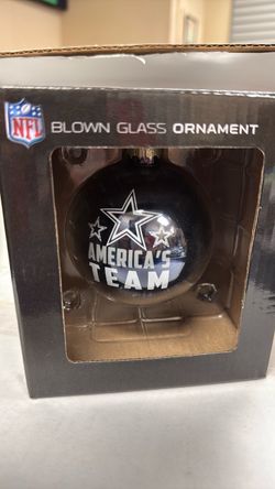 Dallas Cowboys NFL Blown Glass Christmas Ornament