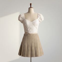 made set plaid skit & top size small