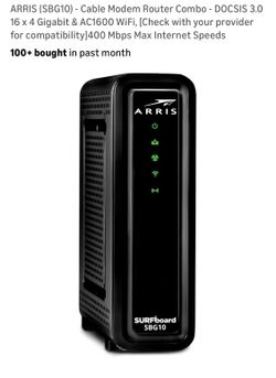 ARRIS (SBG10) - Cable Modem Router Combo - DOCSIS 3.0 16 x 4 Gigabit & AC1600 WiFi, [Check with your provider for compatibility]400 Mbps Max Internet 