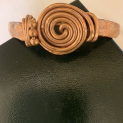 Hammered Copper Bangle Bracelet 