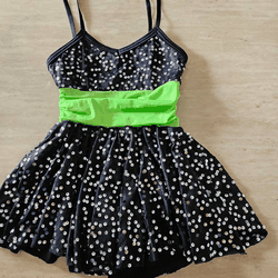 COSTUME GALLERY ADULT Sequin Dance Leotard with Green Waistband SIZE MEDIUM