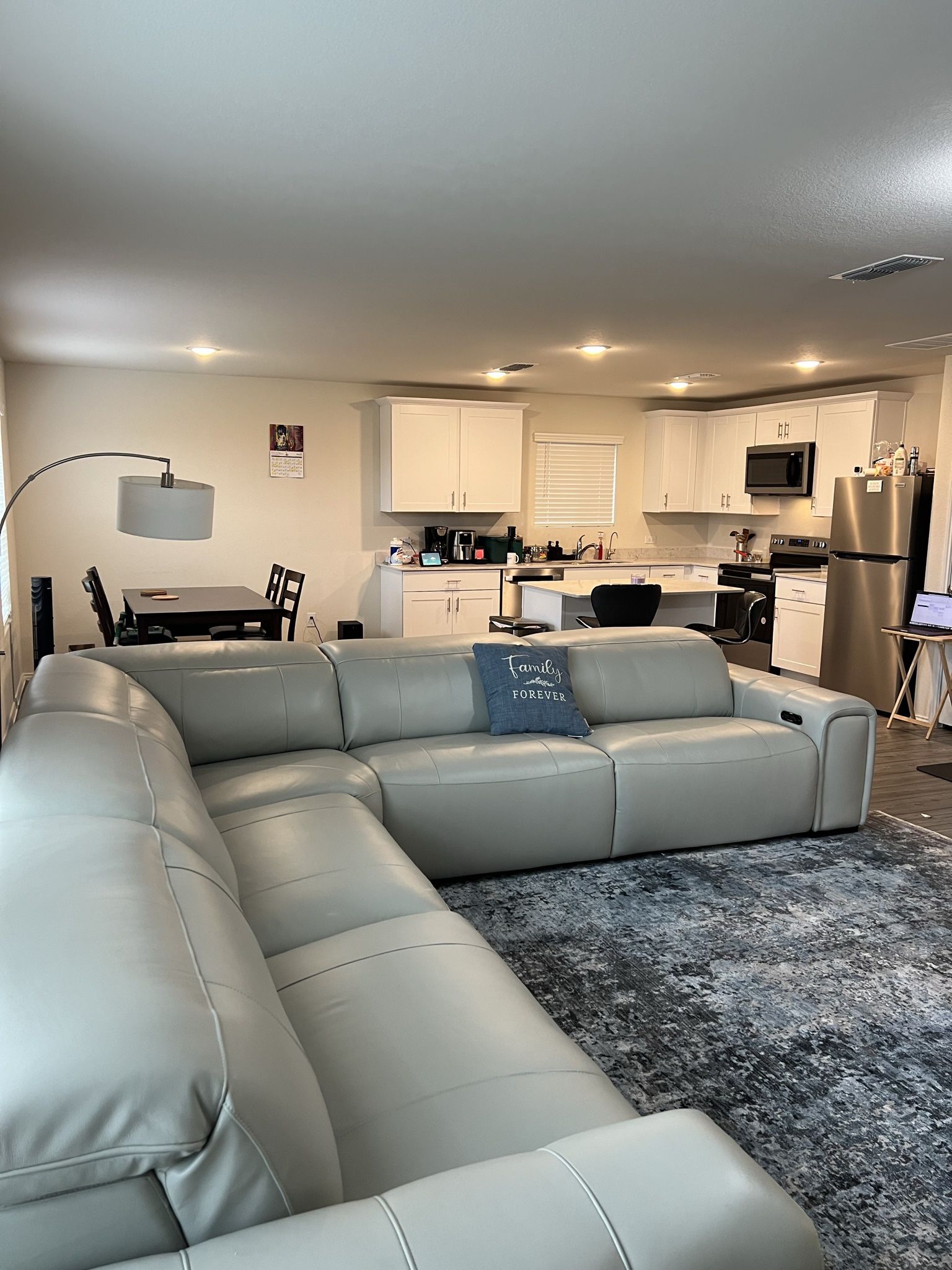 leather sofa with three recliners