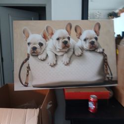 Wall Art Louis Vuitton  / Puppies 