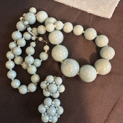 Blue Beads 1960s Set