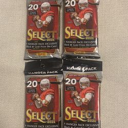 2021 Panini Select NFL Football Hanger Pack - 4 Black and Gold Prizm Die Cuts
