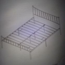 New White Metal  Queen Size Bed Frame 