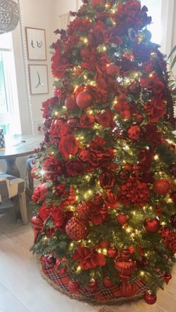 Red Christmas Tree Ornaments & Decorations For  7.5 Foot Tree