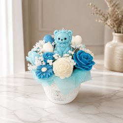 Bella Lux Candles Floral Bear Candle Arrangement