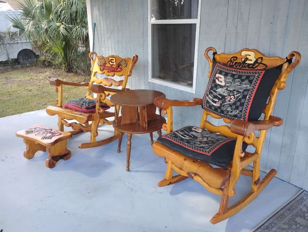 Rocking Chairs and Foot Stool 