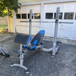 Olympic Weight Bench With Olympic Barbell 