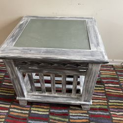 White Wash End Table 