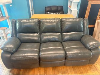Gray power reclining sofa
