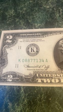 US $2 Two Dollar Bill Banknote