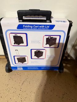 Folding cart with lid