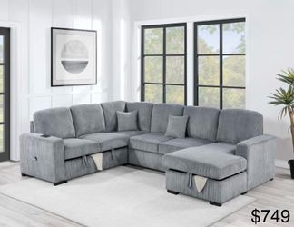 Sectional sleeper with storage