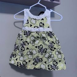 Yellow & White Butterfly Dress