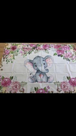 Elephant backdrop 7 by 5 thin vinyl no pole pocket