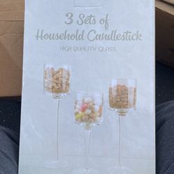 3 Sets Of Household Candlestick Glass