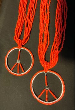 Carol Duplaise Beaded 7 strand Peace Necklace