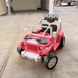 Pink Power Wheels Jeep – 2-Seater, Lights & Sounds, New Battery 