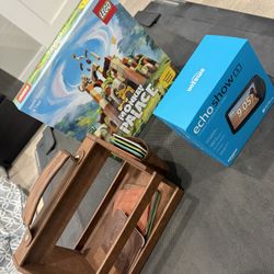 Lego Monkey Palace, Amazon Echo, And Drink Holder