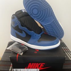 Nike Air Jordan 1 Sz 10 Black/Cobalt Blue/White