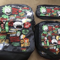 Rick & Morty 3 Piece Backpack Set 