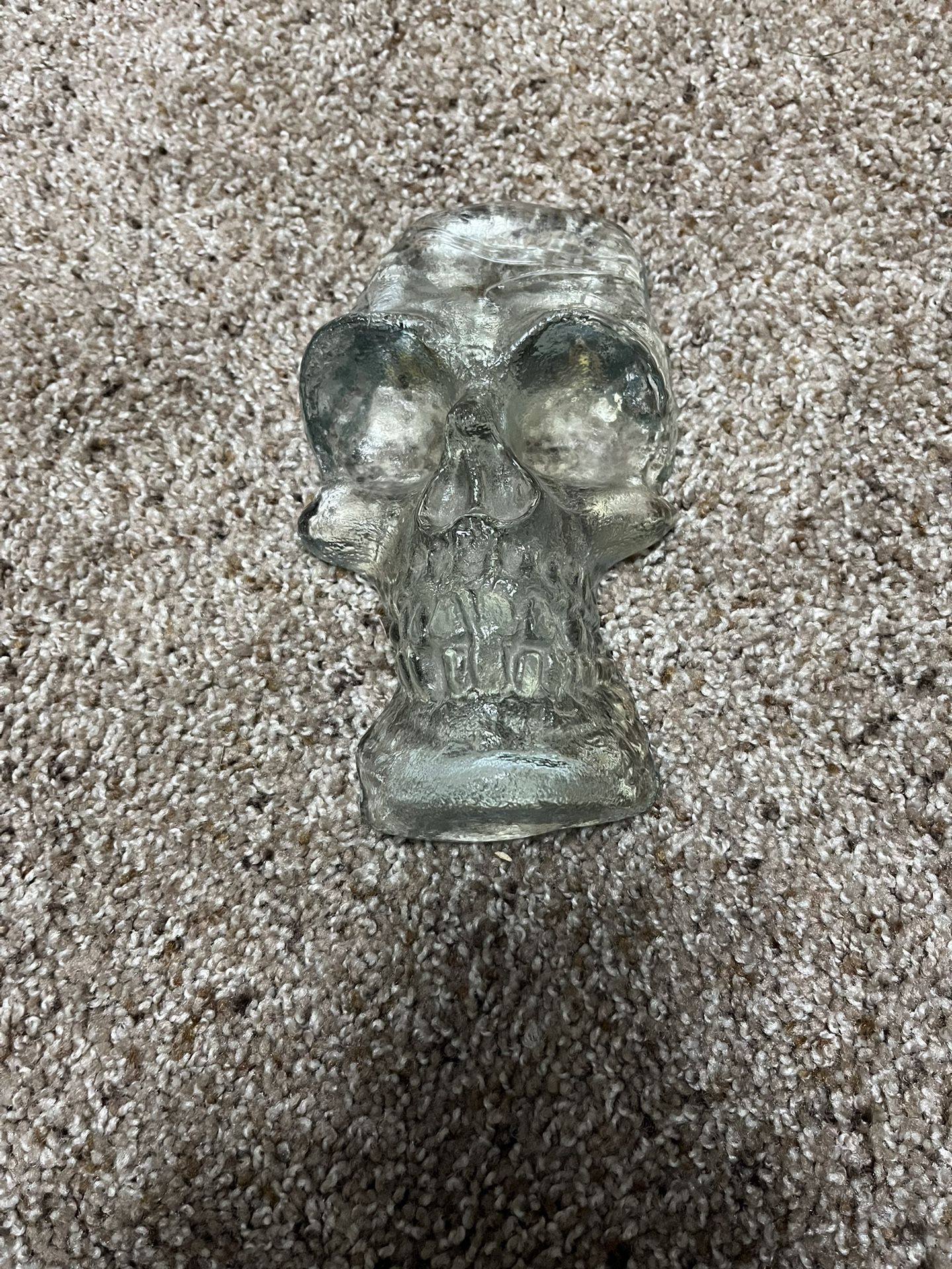 Vintage Solid Glass Skeleton Head