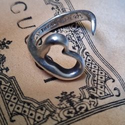 TIFFANY & Co. Elsa Peretti Open Heart Ring 925 Silver 