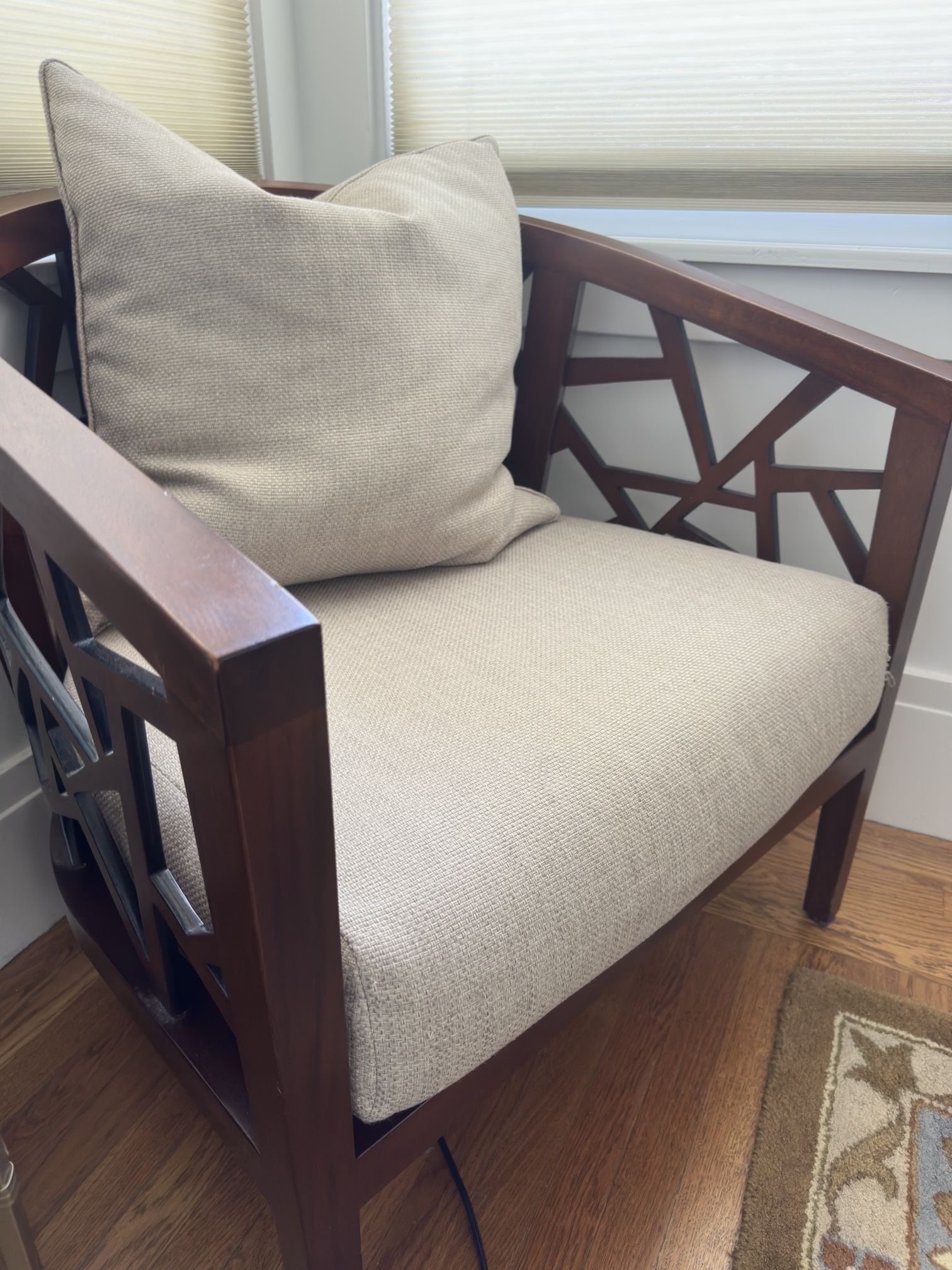 Crate & Barrel Wooden Ankara Accent Chair