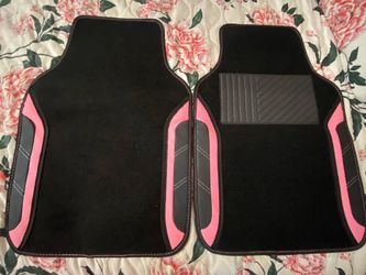 5-Piece Black and Pink Car Interior Accessory Set