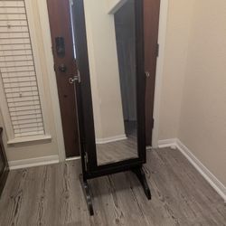 Stand Up mirror with Jewelry Cabinet