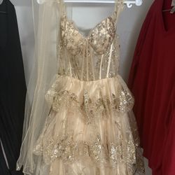 Gold homecoming dress