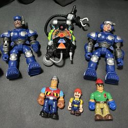 RESCUE HEROES Robots ACTION  figures  LOT OF 9 pcs.