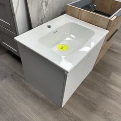 Modern White Bathroom Vanity Cabinet Sink Included