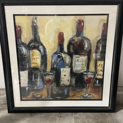 Framed Wine Painting